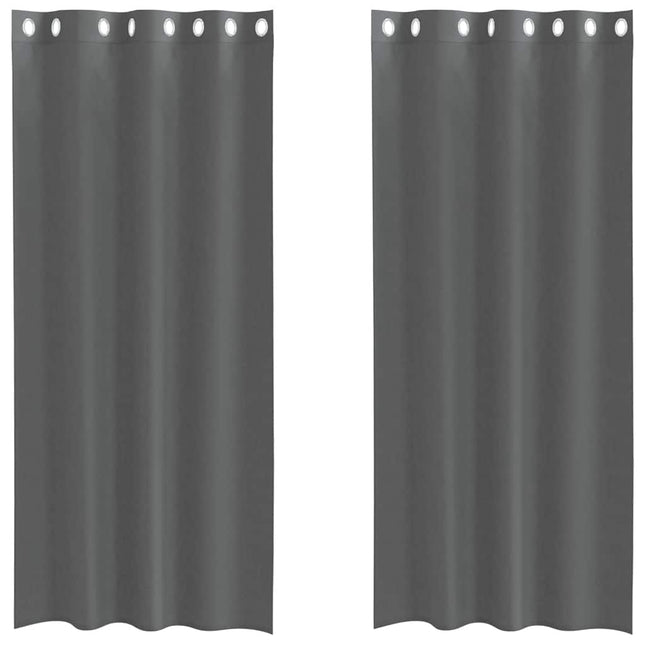 Tende in Voile con Occhielli 2 pz Grigio Scuro 140x245 cm