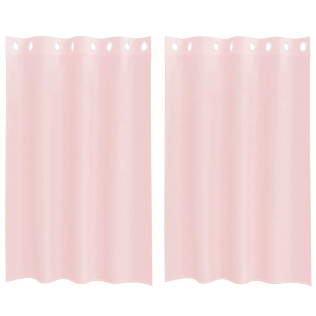 Tende in Voile con Occhielli 2 pz Rosa Chiaro 140x175 cm