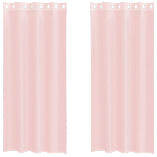 Tende in Voile con Occhielli 2 pz Rosa Chiaro 140x245 cm