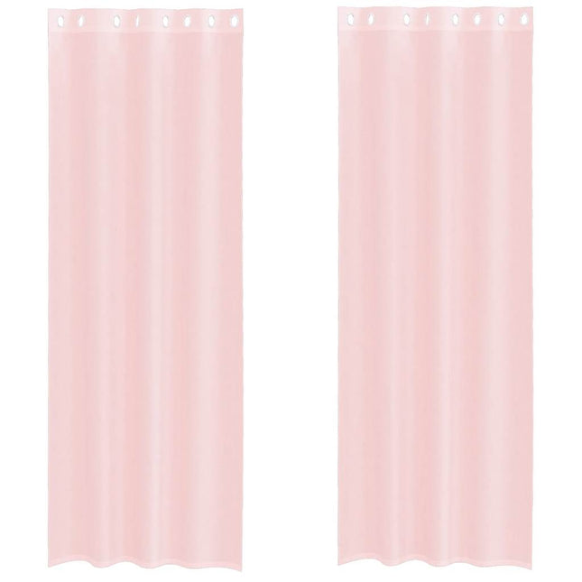 Tende in Voile con Occhielli 2 pz Rosa Chiaro 140x260 cm