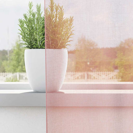 Tende in Voile con Occhielli 2 pz Rosa Chiaro 140x260 cm