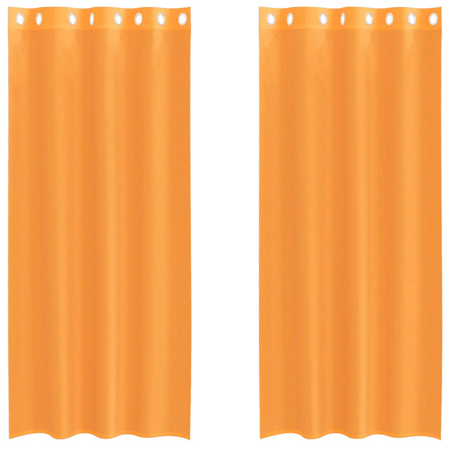 Tende in Voile con Occhielli 2 pz Arancio 140x225 cm