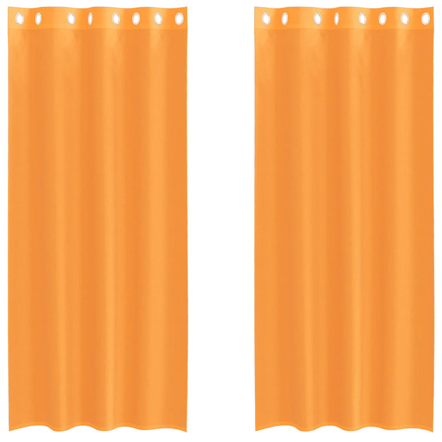 Tende in Voile con Occhielli 2 pz Arancio 140x245 cm