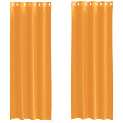Tende in Voile con Occhielli 2 pz Arancio 140x300 cm