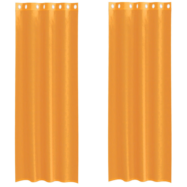 Tende in Voile con Occhielli 2 pz Arancio 140x300 cm