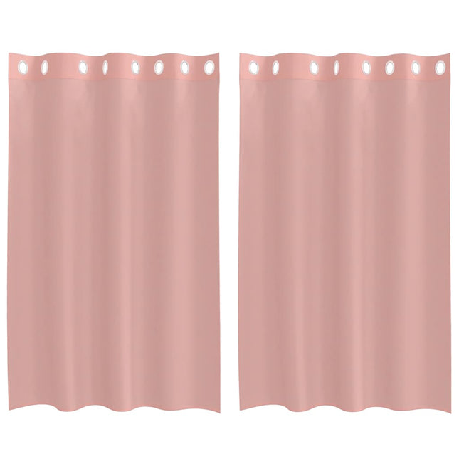 Tende in Voile con Occhielli 2 pz Rosa 140x175 cm