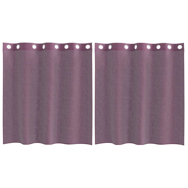 Tende in Voile con Occhielli 2 pz Viola 140x140 cm
