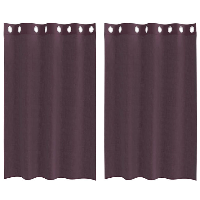 Tende in Voile con Occhielli 2 pz Viola 140x175 cm