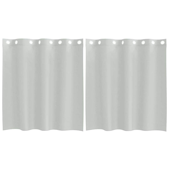 Tende in Voile con Occhielli 2 pz Grigio Chiaro 140x140 cm