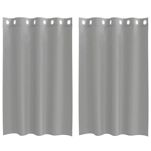 Tende in Voile con Occhielli 2 pz Grigio Chiaro 140x175 cm