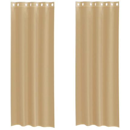 Tende in Voile con Occhielli 2 pz Sabbia