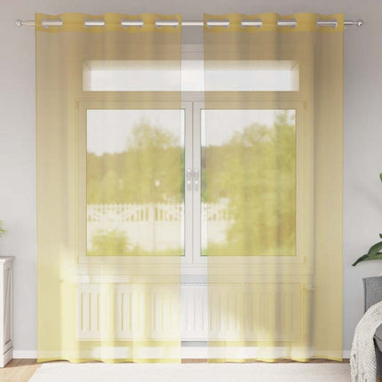 Tende in Voile con Occhielli 2 pz Giallo
