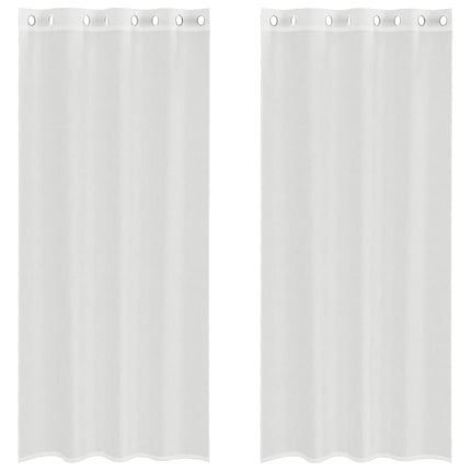 Tende in Voile con Occhielli 2 pz Bianco