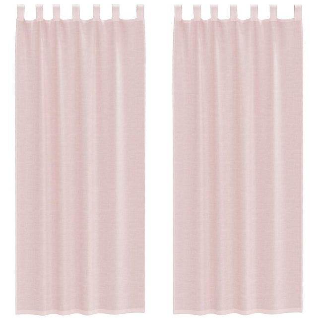 Tende in Voile con Tasche per Aste 2 pz Rosa Chiaro
