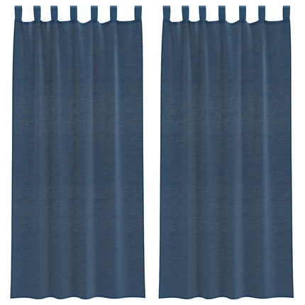 Tende in Voile con Tasche per Aste 2 pz Blu Reale