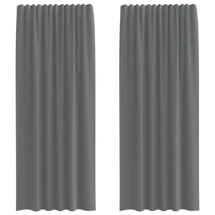 Tende in Voile con Passanti 2 pz Grigio Scuro 140x225 cm