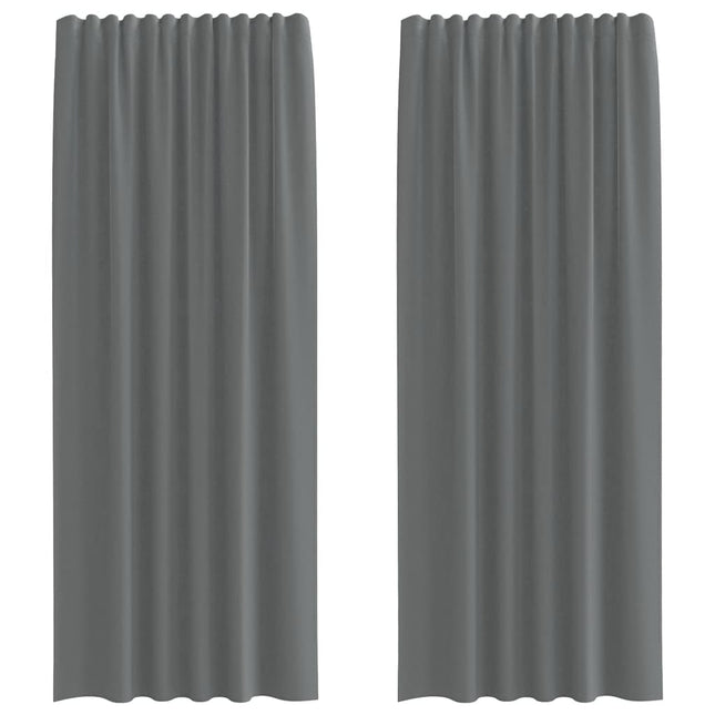 Tende in Voile con Passanti 2 pz Grigio Scuro 140x225 cm