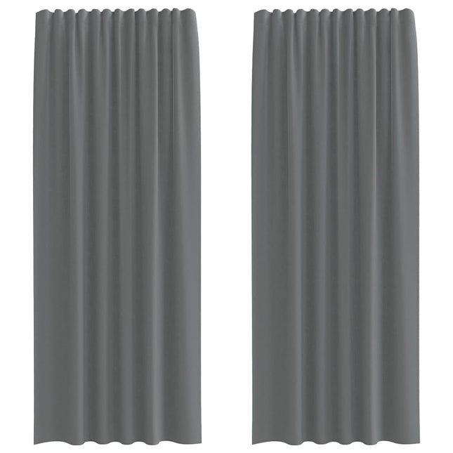 Tende in Voile con Passanti 2 pz Grigio Scuro 140x245 cm