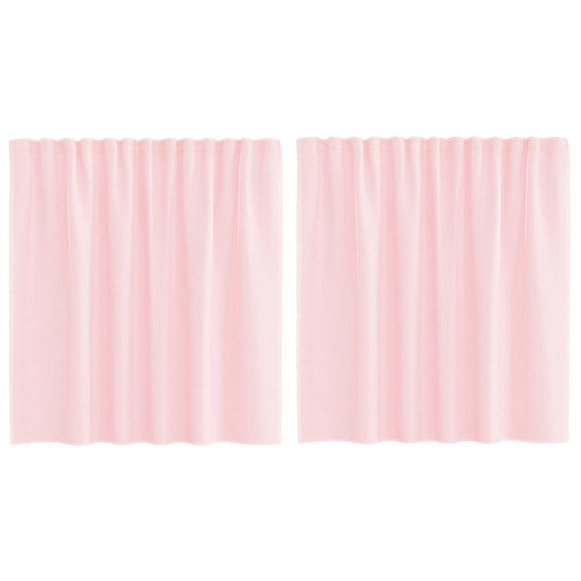 Tende in Voile con Passanti 2 pz Rosa Chiaro 140x140 cm