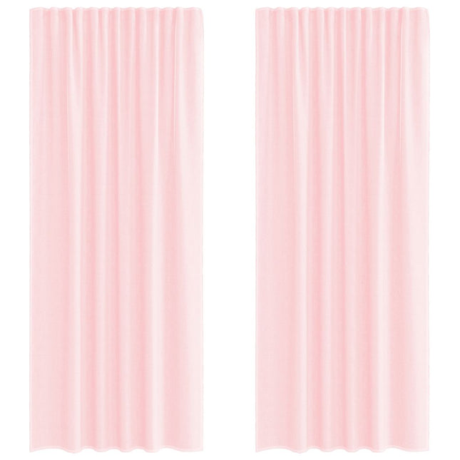 Tende in Voile con Passanti 2 pz Rosa Chiaro 140x245 cm