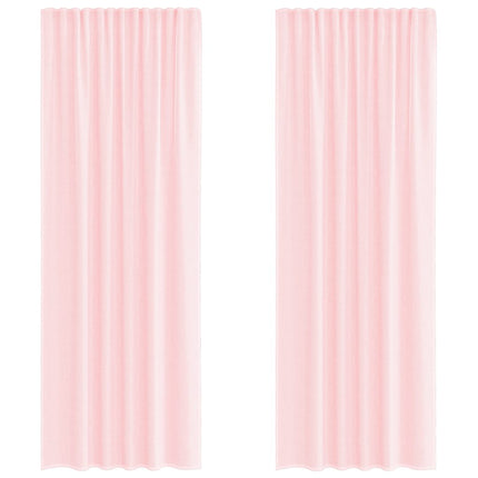 Tende in Voile con Passanti 2 pz Rosa Chiaro 140x260 cm