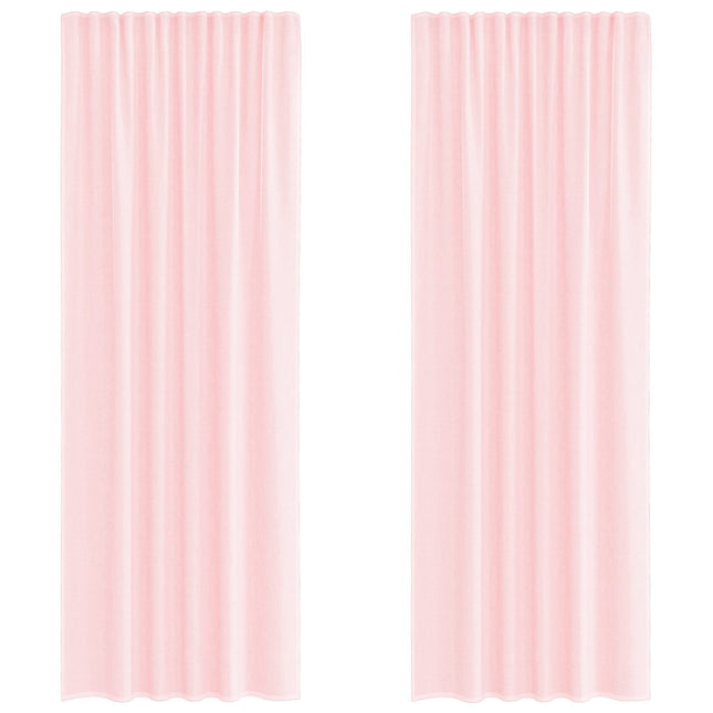 Tende in Voile con Passanti 2 pz Rosa Chiaro 140x260 cm
