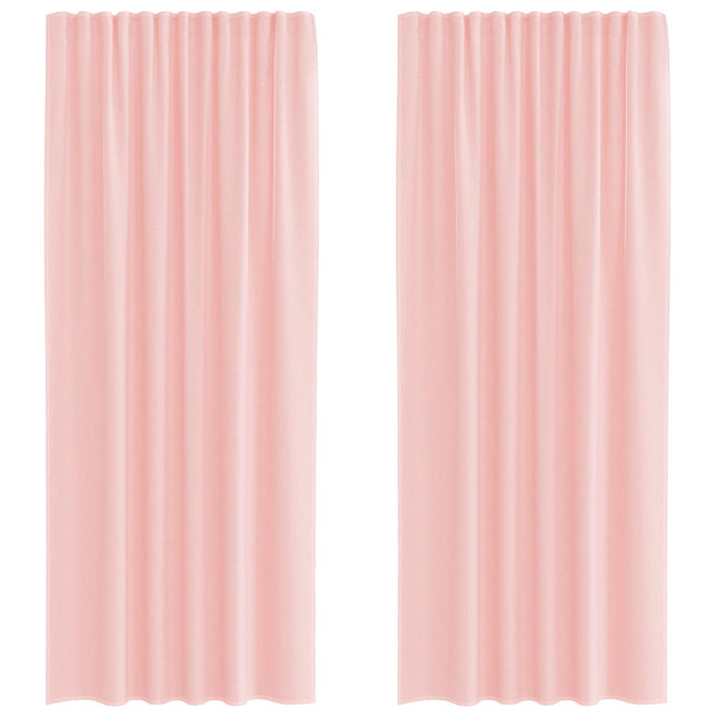 Tende in Voile con Passanti 2 pz Rosa 140x225 cm