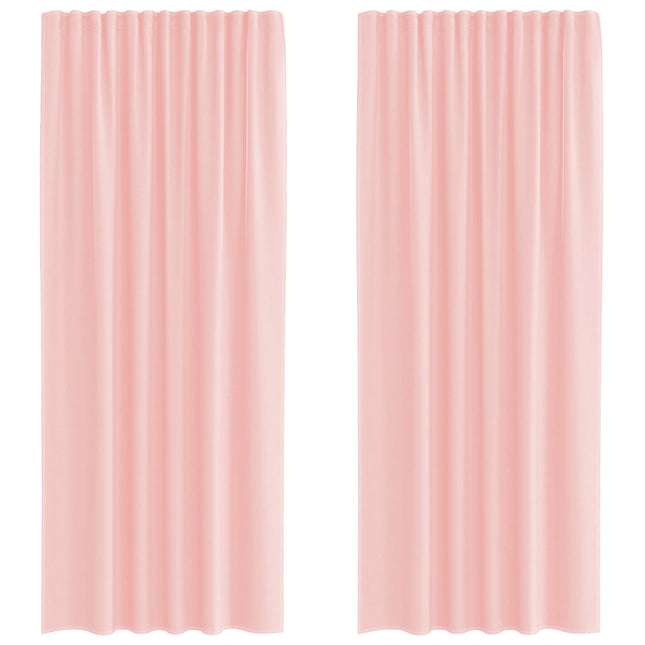 Tende in Voile con Passanti 2 pz Rosa 140x245 cm