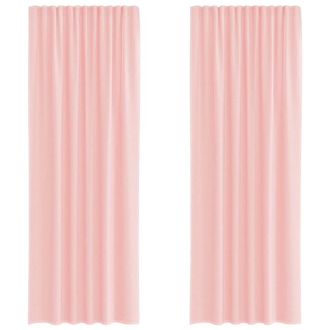 Tende in Voile con Passanti 2 pz Rosa 140x260 cm