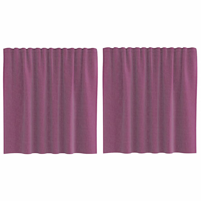 Tende in Voile con Passanti 2 pz Viola 140x140 cm