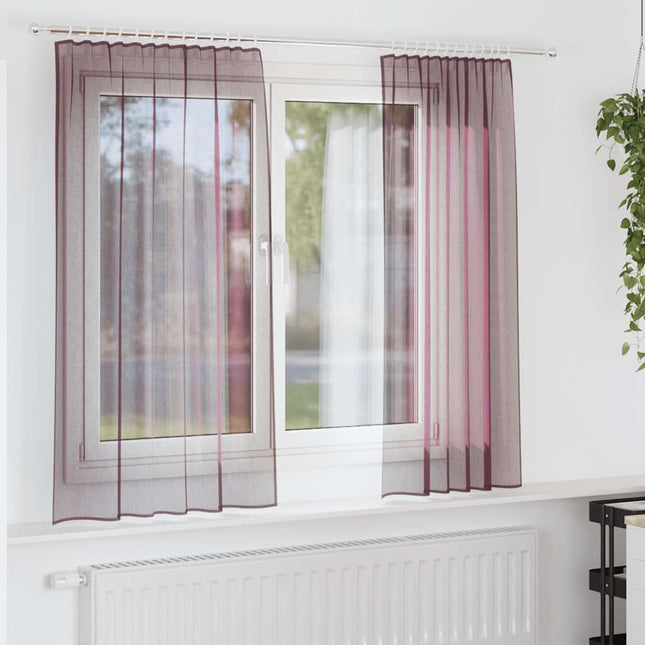 Tende in Voile con Passanti 2 pz Viola 140x175 cm