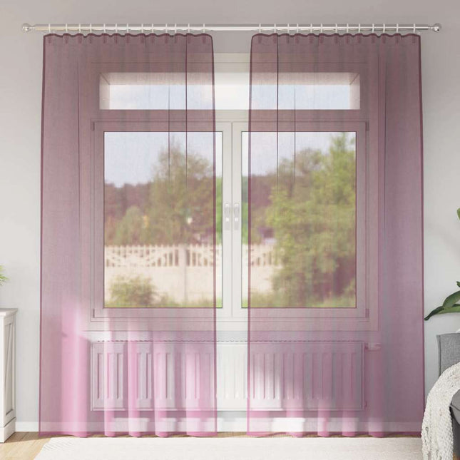 Tende in Voile con Passanti 2 pz Viola 140x225 cm
