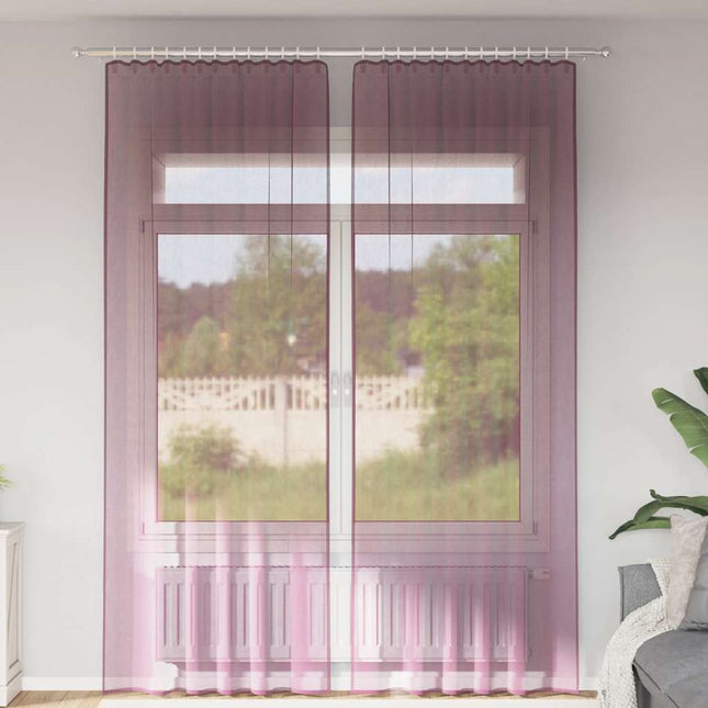 Tende in Voile con Passanti 2 pz Viola 140x260 cm