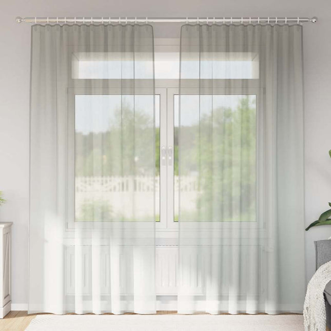 Tende in Voile con Passanti 2 pz Grigio Chiaro 140x225 cm