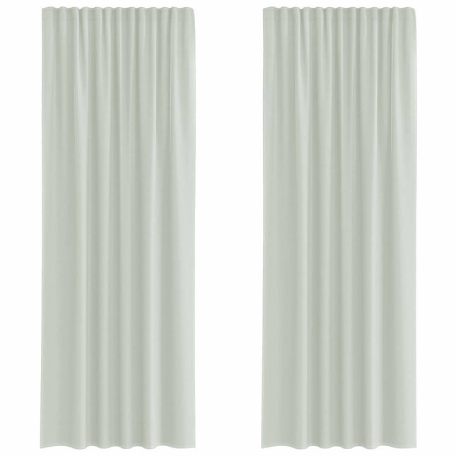 Tende in Voile con Passanti 2 pz Grigio Chiaro 140x260 cm