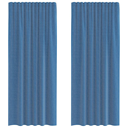 Tende in Voile con Passanti 2 pz Blu Reale 140x245 cm