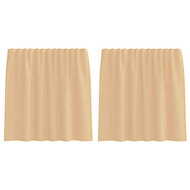 Tende in Voile con Passanti 2 pz Sabbia 140x140 cm