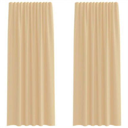 Tende in Voile con Passanti 2 pz Sabbia 140x225 cm