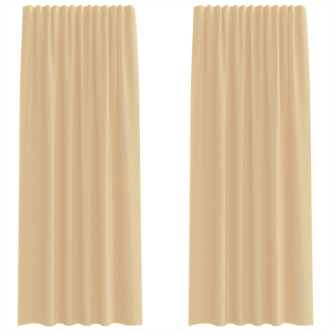 Tende in Voile con Passanti 2 pz Sabbia 140x225 cm