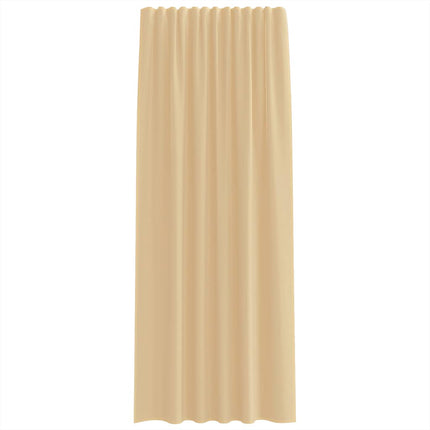 Tende in Voile con Passanti 2 pz Sabbia 140x225 cm