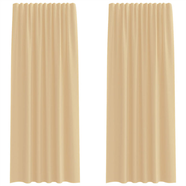 Tende in Voile con Passanti 2 pz Sabbia 140x245 cm