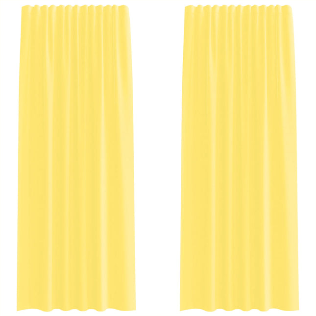 Tende in Voile con Passanti 2 pz Giallo 140x245 cm