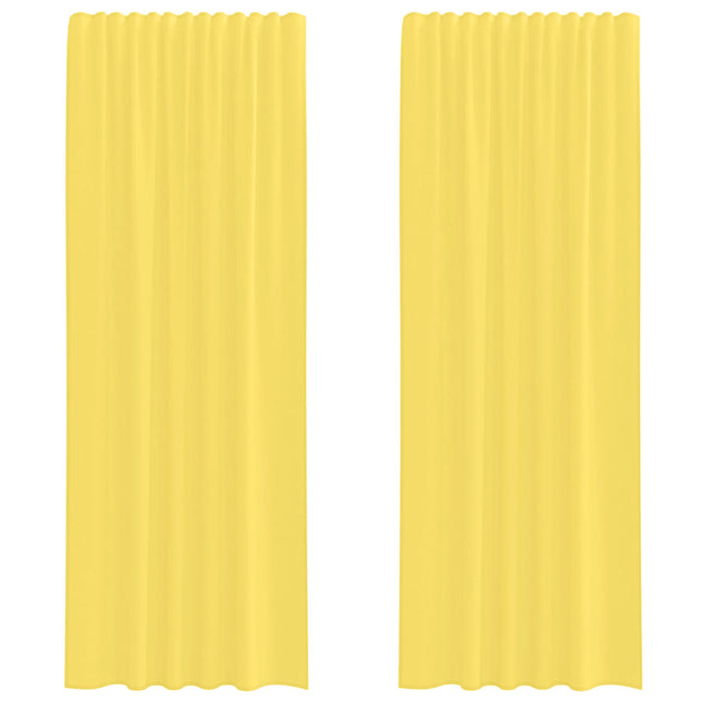Tende in Voile con Passanti 2 pz Giallo 140x260 cm