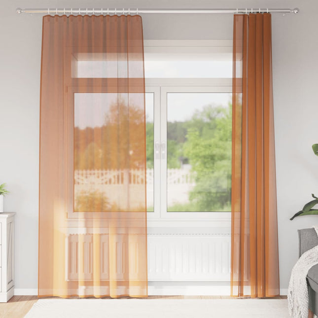 Tende in Voile con Passanti 2 pz Terracotta 140x225 cm
