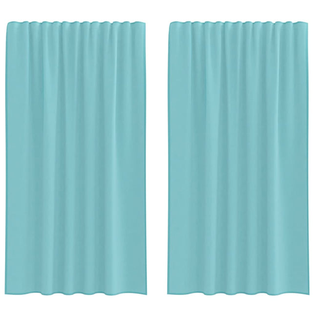 Tende in Voile con Passanti 2 pz Turchese 140x175 cm