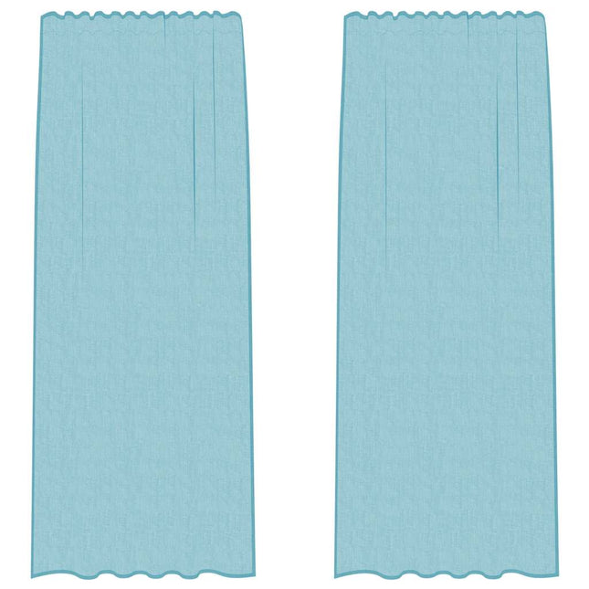Tende in Voile con Passanti 2 pz Turchese 140x225 cm