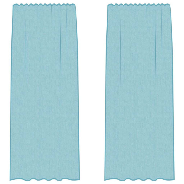 Tende in Voile con Passanti 2 pz Turchese 140x245 cm