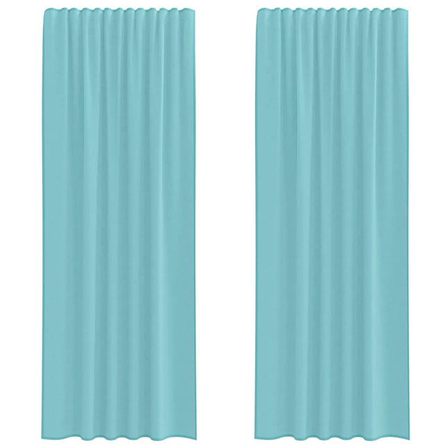 Tende in Voile con Passanti 2 pz Turchese 140x260 cm