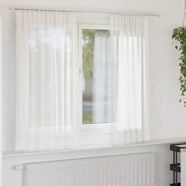 Tende in Voile con Passanti 2 pz Bianco 140x140 cm