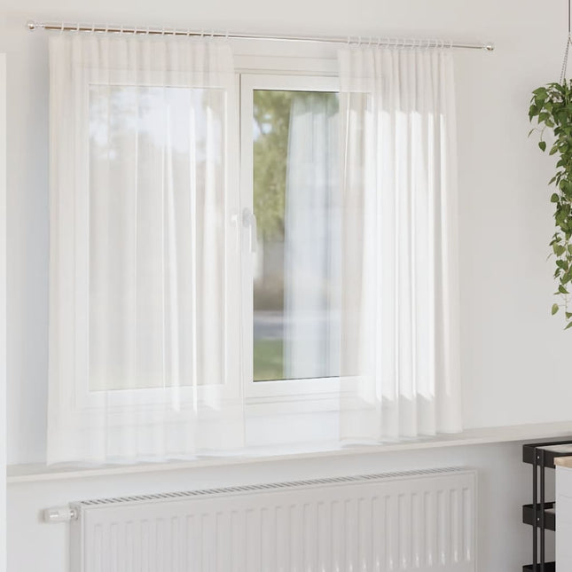 Tende in Voile con Passanti 2 pz Bianco 140x175 cm